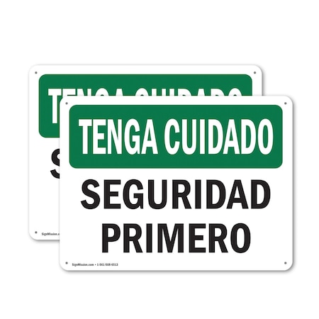 Signmission 18 in Height, 24 in Width, Aluminum, Rectangle, Spanish OS-2PACK-BC-A-1824-L-10045